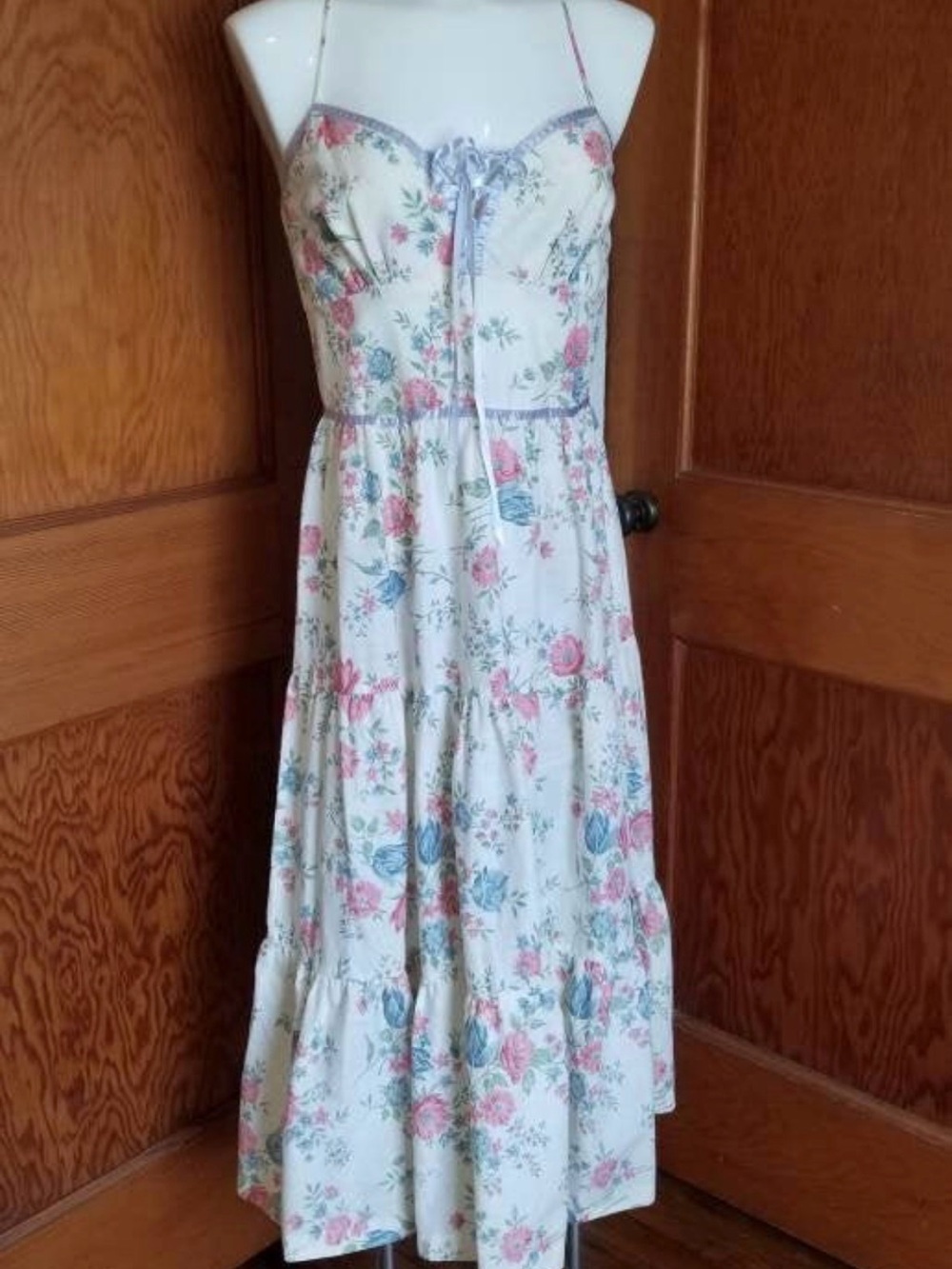 Vintage 1970s Floral Bohemian Prairie Pin Up Sundress